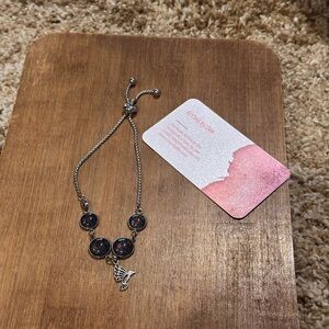 Handmade Hand Painted Silver Hummingbird Charm Anklet NWT Artist Created